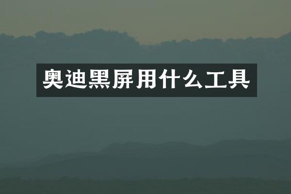 奥迪黑屏用什么工具