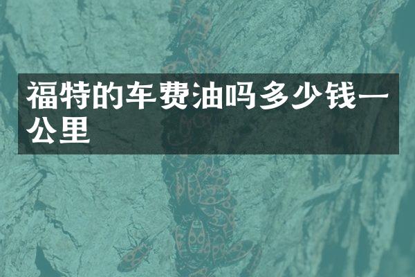 福特的车费油吗多少钱一公里