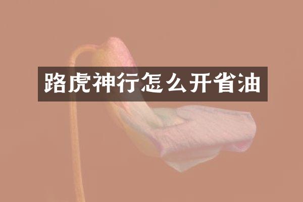 路虎神行怎么开省油