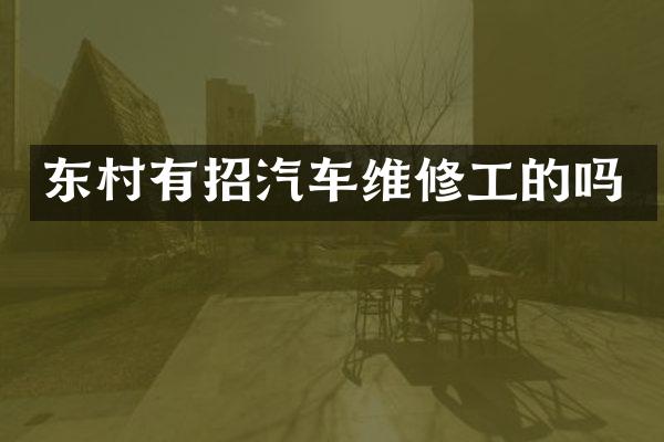 东村有招汽车维修工的吗