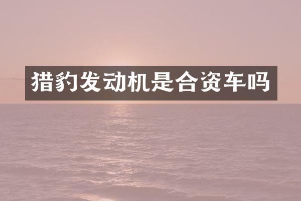 猎豹发动机是合资车吗