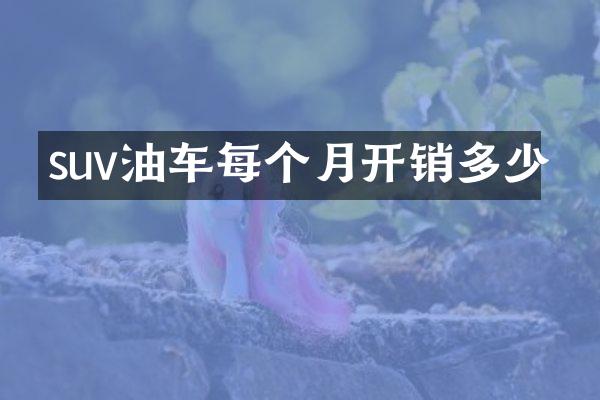 suv油车每个月开销多少
