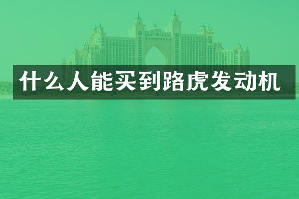 什么人能买到路虎发动机