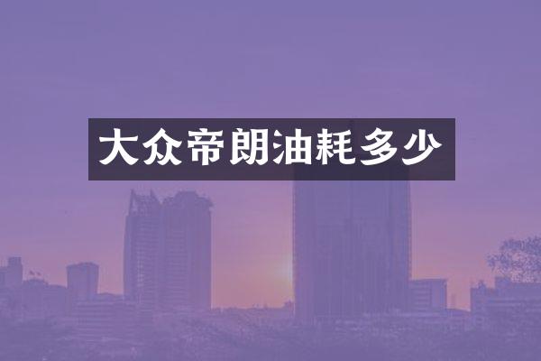 大众帝朗油耗多少