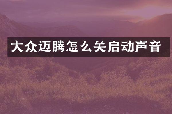 大众迈腾怎么关启动声音
