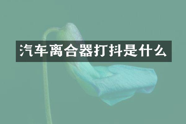汽车离合器打抖是什么