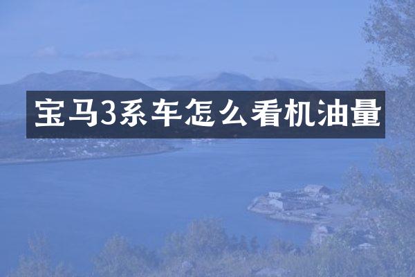 宝马3系车怎么看机油量