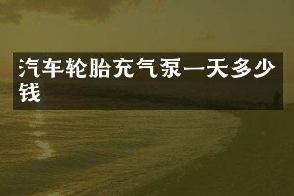 汽车轮胎充气泵一天多少钱