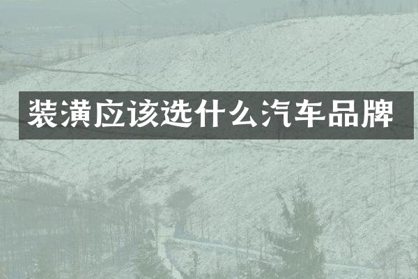 装潢应该选什么汽车品牌