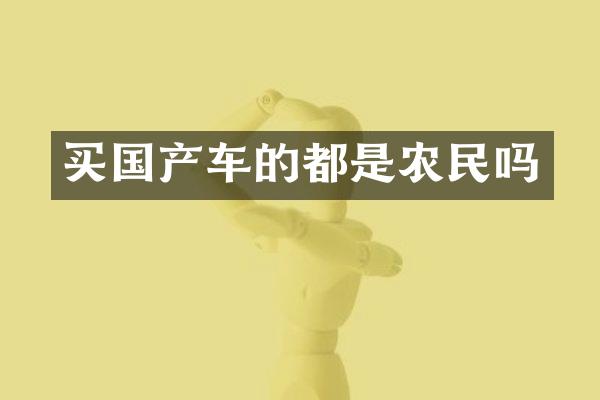 买国产车的都是农民吗