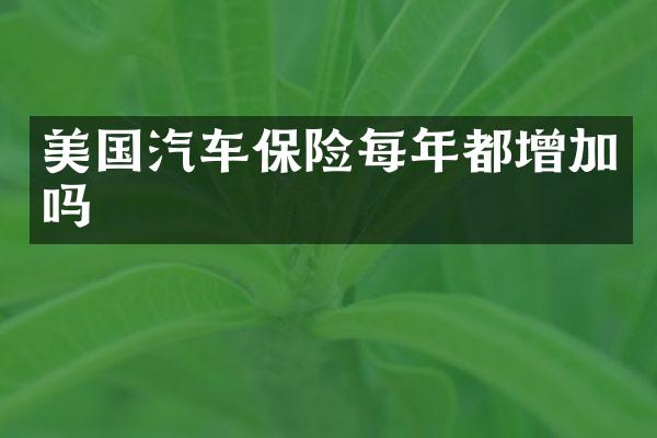 美国汽车保险每年都增加吗