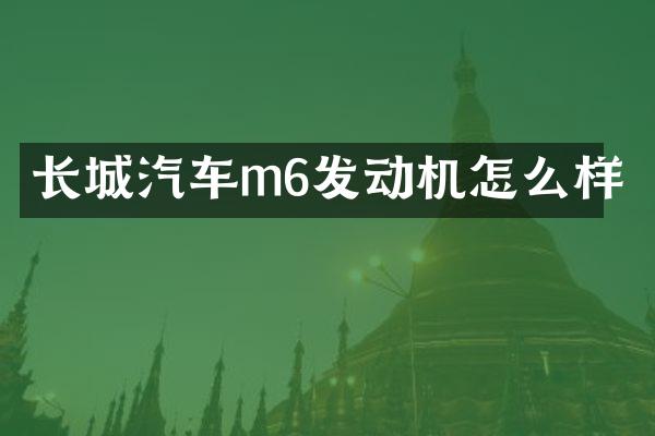 长城汽车m6发动机怎么样