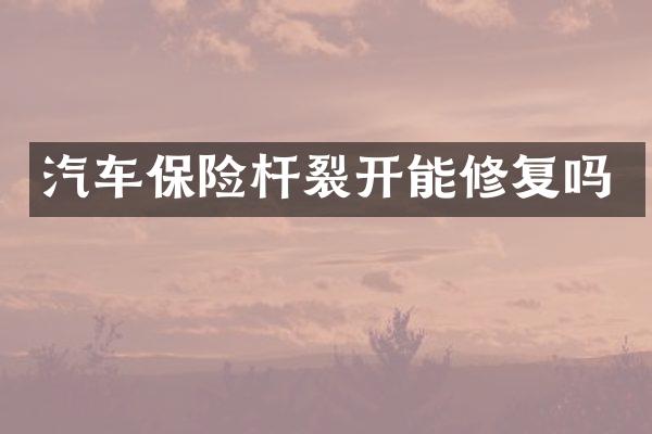 汽车保险杆裂开能修复吗