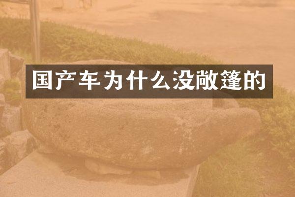 国产车为什么没敞篷的