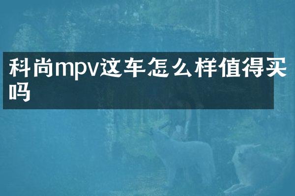 科尚mpv这车怎么样值得买吗