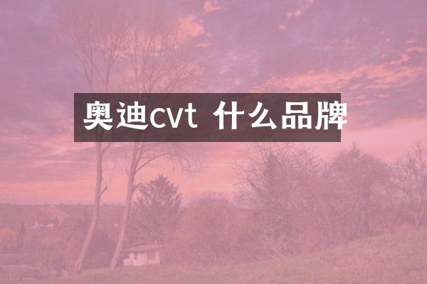 奥迪cvt 什么品牌