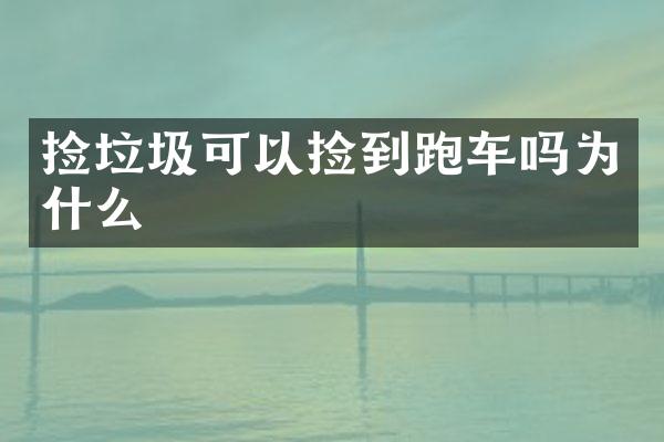 捡垃圾可以捡到跑车吗为什么