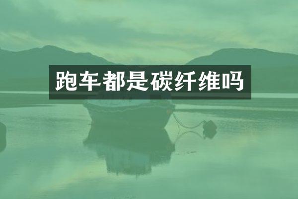 跑车都是碳纤维吗