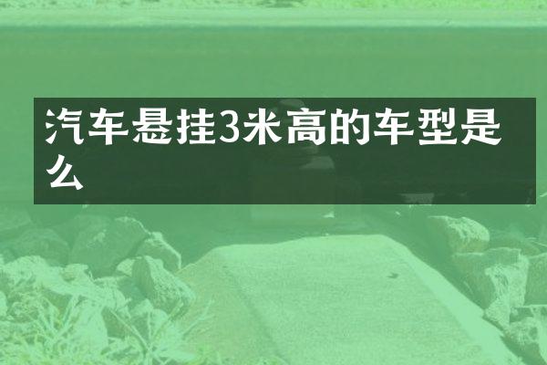 汽车悬挂3米高的车型是什么
