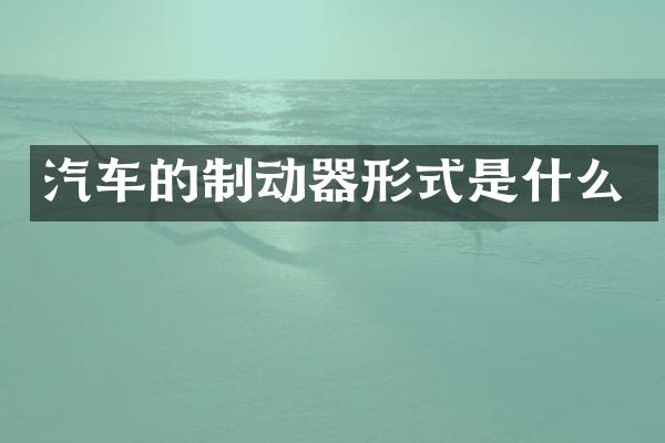 汽车的制动器形式是什么