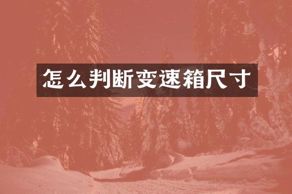 怎么判断变速箱尺寸