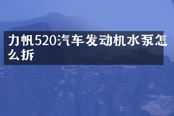 力帆520汽车发动机水泵怎么拆
