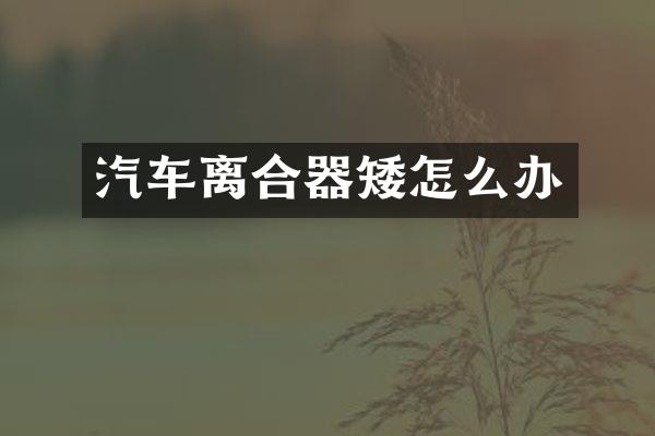 汽车离合器矮怎么办