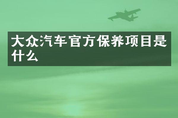 大众汽车官方保养项目是什么