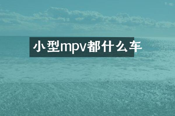 小型mpv都什么车