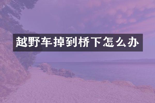越野车掉到桥下怎么办