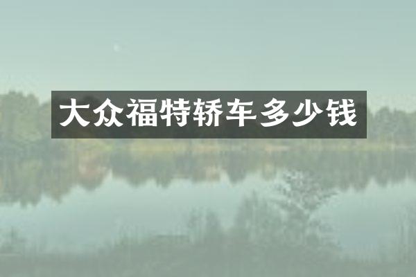 大众福特轿车多少钱