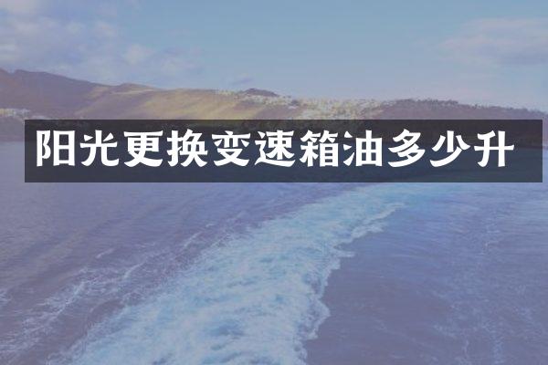 阳光更换变速箱油多少升