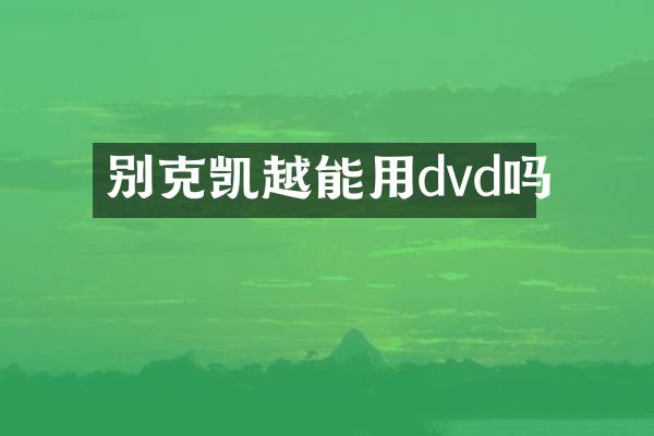 别克凯越能用dvd吗