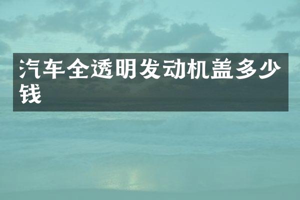汽车全透明发动机盖多少钱