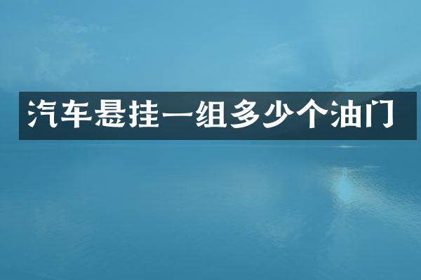 汽车悬挂一组多少个油门