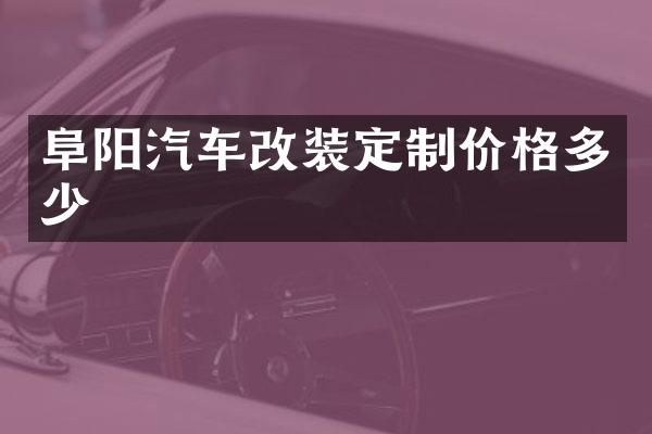 阜阳汽车改装定制价格多少