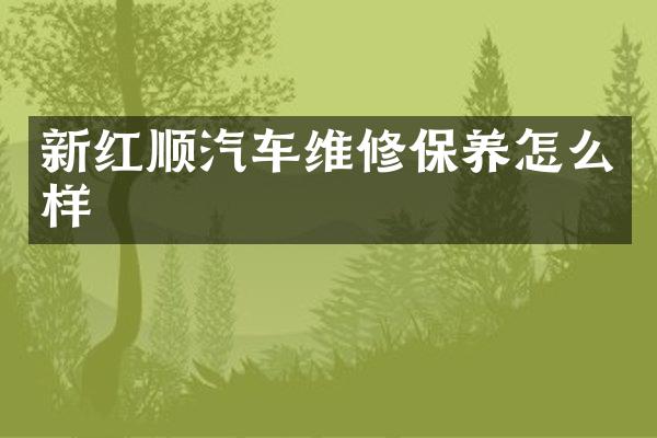 新红顺汽车维修保养怎么样