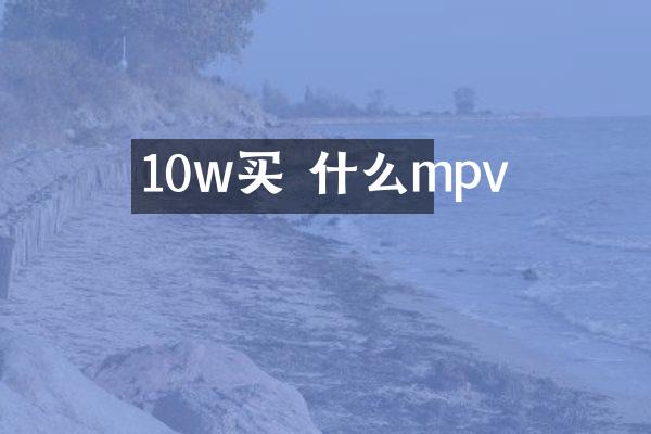 10w买 什么mpv