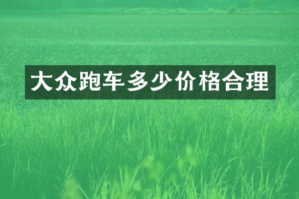 大众跑车多少价格合理