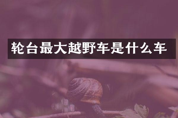 轮台最大越野车是什么车