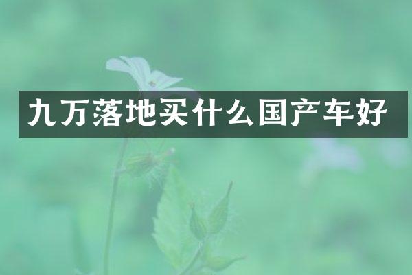 九万落地买什么国产车好