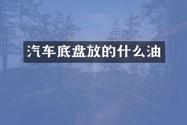 汽车底盘放的什么油