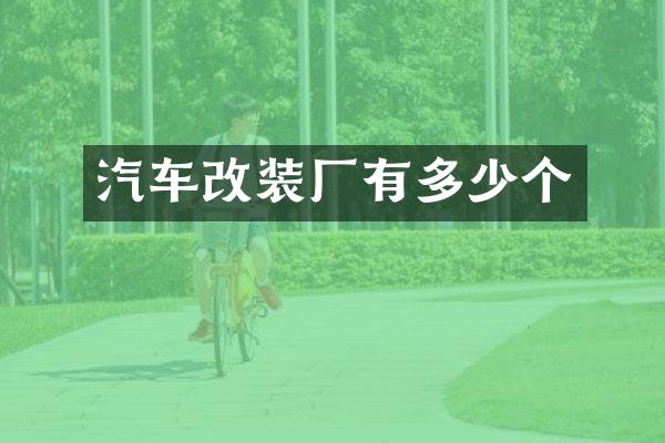 汽车改装厂有多少个