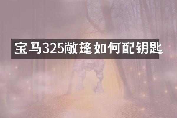 宝马325敞篷如何配钥匙