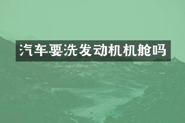 汽车要洗发动机机舱吗