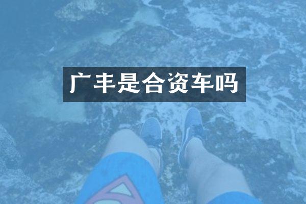 广丰是合资车吗