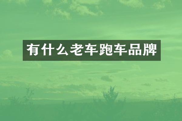 有什么老车跑车品牌