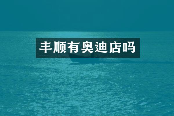 丰顺有奥迪店吗