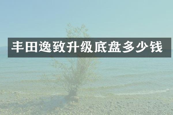 丰田逸致升级底盘多少钱