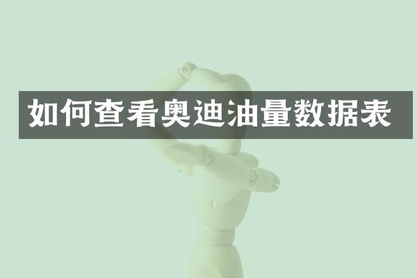 如何查看奥迪油量数据表